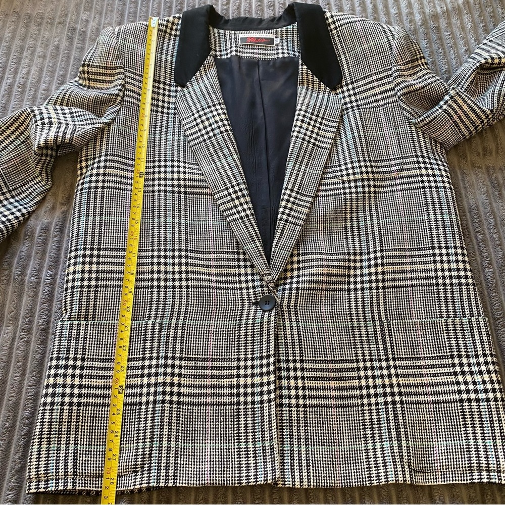 Vintage Morgan Taylor Blazer! Plaid padded jacket w/ pockets. Sz: 14 - Picture 13 of 16